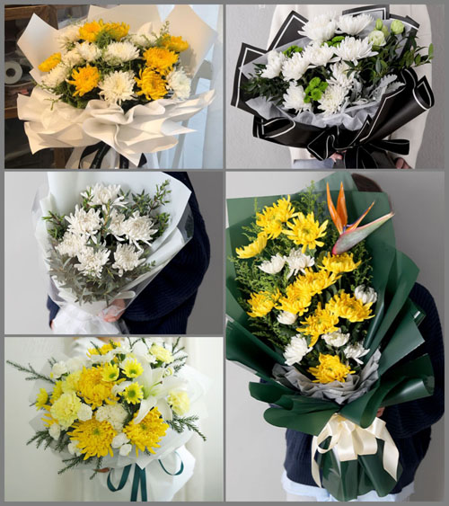 山东烟台蓬莱市登州街道海景苑社区白事花束代送